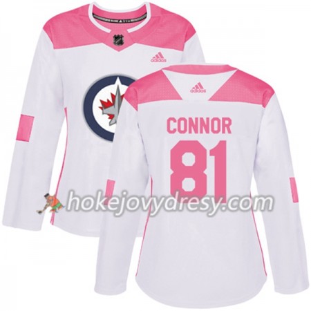 Dámské Hokejový Dres Winnipeg Jets Kyle Connor 81 Bílá 2017-2018 Adidas Růžová Fashion Authentic